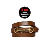 Goderi%100 Hakiki Deri, Renk Tokalı Ince 2 Cm Açık Kahverengi Kadın Kemeri; Elbise, Pantolon Kemerid&D 95 CM