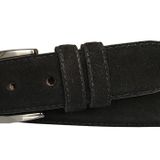Goderi%100 Hakiki Kaliteli Süet Deri 3.5 Cm Siyah Klasik, Kumaş Pantolon Kemeri, Dk, Sü, Kla, 130 Cm