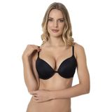 GODEWO Kadın Siyah Push Up Sütyen 2006, 75B, 2006DTSPUS1-1ZAD88574