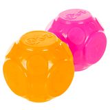 goDog 2'li Paket Sessiz Squeak Ball Köpek Oyuncak Seti, Hafif ve Orta Derecede Chewers için - Turuncu/Pembe, 2'li Paket