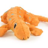 goDog Amphibianz Gecko Gıcırtılı Peluş Köpek Oyuncağı, Chew Guard Teknolojisi - Turuncu, Büyük