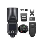 Godox V100S Speedlite Yuvarlak Kafa 100W Sony Kamera için | Kablosuz kamera flaşı, 1/8000s, 2980 mAh pil, 1,7 s şarj süresi, çıkarılabilir alt flaşlı dahili LED ayar lambası