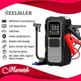 Goes Akü Takviye Hava Kompresörü 8000 Mah Araç Lastik Şişirme Powerbank LED - CZK-DH01C