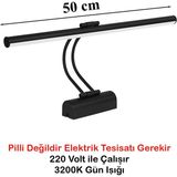 Goes Flüt LED Aplik 50 cm 3200K Gün Işığı | Modern Duvar Aydınlatma | Enerji Tasarruflu Banyo, Tablo ve Çalışma Masası Lambası (Siyah)