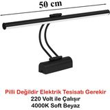 Goes Flüt LED Aplik 50 cm 4000K Soft Beyaz | Modern Duvar Aydınlatma | Enerji Tasarruflu Banyo, Tablo ve Çalışma Masası Lambas - Siyah