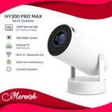 Goes HY300 Promax Taşınabilir Mini Projeksiyon Cihazı 720P Doğal 4K Destek Kablosuz Yansıtma - Beyaz