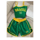 Gofeel Kadın Y2k Brasil Askılı Crop Şort Takım