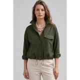 goffra Kadın Form Çıtçıtlı Gömlek Ayarlanabilir Bel Şık Rahat Kesim Haki W201-K0304-03 - XS