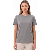 goffra Kadın Vision Bisiklet Yaka Premium Kalite Yoğun Dokulu Pamuklu T-Shirt Koyu Gri W101-R0220-04 - 3XL