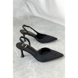 GOFFSHOES Kadın Eleni İnce Topuklu Ayakkabı - Siyah Süet