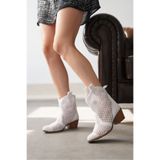 GOFFSHOES Kadın Jersey Yazlık Kovboy Bot - Beyaz