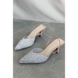 GOFFSHOES Kadın Monezza Topuklu Cam Kırığı Taşlı Ayakkabı - Nude