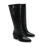 GOFFSHOES Kadın Vento Alçak Topuklu Kovboy Çizme - siyah-rugan