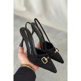 GOFFSHOES Kadın Wille İnce Topuklu Ayakkabı - Siyah Süet