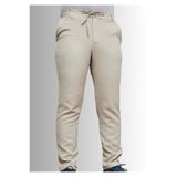 Gofre Kumaş Erkek Pantolon Jagger Rahat Kalıp Jogger Eşofman Pantolon Bej XL