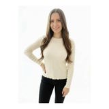 Gofreli Texture Uzun Kollu Krem Bluz Krem 40