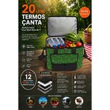 Gogidigo Aradığın o Premium Kalite 20 Litre Piknik Termos Çanta Termal Çanta 35*24*24 cm - Yeşil