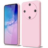 GOGME Huawei Honor Magic 5 Lite 5G / Magic5 Lite için Telefon Kılıfı Çizilmez Mikrofiber Astar Sıvı Silikon Darbeye Dayanıklı Koruyucu Arka Kapak İnce Yumuşak TPU Tampon Kabuk, Pembe