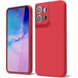 GOGME Motorola Moto Edge 50 Neo için Telefon Kılıfı Çizilmez Mikrofiber Astar Sıvı Silikon Darbeye Dayanıklı Koruyucu Arka Kapak İnce Yumuşak TPU Tampon Kabuk, Kırmızı