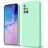 GOGME Samsung Galaxy A71 için Telefon Kılıfı Çizilmez Mikrofiber Astar Sıvı Silikon Darbeye Dayanıklı Koruyucu Arka Kapak İnce Yumuşak TPU Tampon Kabuk, Açık Yeşil