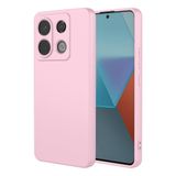 GOGME ZTE Blade A54 için Telefon Kılıfı Çizilmez Mikrofiber Astar Sıvı Silikon Darbeye Dayanıklı Koruyucu Arka Kapak İnce Yumuşak TPU Tampon Kabuk, Pembe