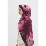 Gogoey Lotus Gül Desenli Soft Pamuk Şal, 75x185 cm, Mürdüm, Kadın