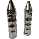 Gogomoto Motosiklet Nikel 4 Parmak Sivri Elcik (Pvc) Gaz Borusu Dahil - Krom - 1