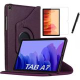 Gogoplus Samsung Galaxy Tab A 8.0" T290/295/297 360 Döner Tablet Kılıf + Kırmaz Cam + Tablet Tutucu Mor