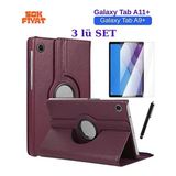 GoGoPlus Samsung Galaxy Tab A11 Plus - A9+Plus (11 Inç 2023 2025 360 Standı Tablet Kılıfı Kalem+Ekrankoruyucu - Mor