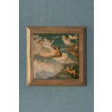 GÖĞÜN MELEKLERİ Masif Çerçeveli Taş Tablo-Wall Decor- Oscar Stone Decor 28X28 CM