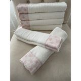 Gohiba Çeyizlik Havlu Çeyizlik El Havlusu Yüz Havlusu Modelleri - 50 x 90 cm - Krem - Pudra
