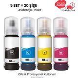 Goink Goınk Epson 103 Uyumlu Mürekkep – 5 Set (20 Şişe) (L3210 L3250 L3251 L3252 L3256 L3260) - 4 Renk