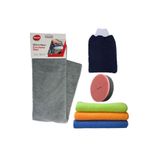 Gojo Mikrofiber Kurulama Havlusu 3'lü Mikrofiber Bez Yıkama Eldiveni Pasta Cila Süngeri