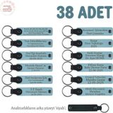 Gök Mavi & Siyah, Bebek Mevlidi Hatırası İçin İsim Yazılı Anahtarlık 38’li Set, Gelen Konuklara Özel