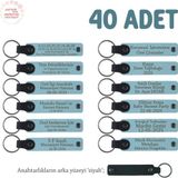 Gök Mavi & Siyah, Bebek Mevlidi Hatırası İçin İsim Yazılı Anahtarlık 40’lı Set, Hediyelik Armağan