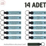 Gök Mavi & Yeşil, Bebek Ziyaretine Gelenlere Hediyelik İsim Mesaj Yazılabilen, 14'lü Anahtarlık