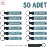 Gök Mavi & Yeşil, Yeni Doğan Hatırası, Bebeğinizin Ve Annenin İsmine Özel 50'li Anı Anahtarlığı Set