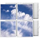 Gök Panel 60X60 LED Panel Sıva Altı Desenli 2x2 Dörtlü Grup 46510167SA - 6500K - Beyaz