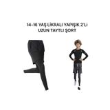 Gök Sports Çocuk Taytlı Şort Fitness Basketbol Koşu Futbol Uzun Taytlı Şort Uzun Pantolon 14-16 Yaş