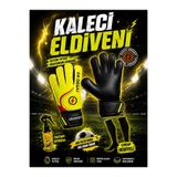 Gök Sports Çocuk ve Yetişkin Kaleci Eldiveni Goalkeeper Gloves Bilek Bandajlı Tutuş Spreyi Gold Siyah Futbol Çorabı