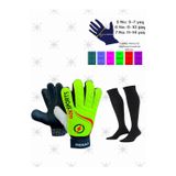 Gök Sports Degaj Çocuk Kaleci Eldiveni Bilek Bandajlı Siyah Futbol Çorabı Kaleci Eldiveni 5-6-7 Cm Avuç İçi