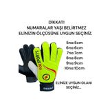 Gök Sports Neon Sarı Kapıcı Kaleci Eldiveni Junior Kidz Goalkeeper Gloves Bilek Bandajlı 6-7