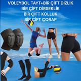 Gök Sports Voleybol Dizliği Voleybol Dirsekliği Voleybol Elliği Voleybol Taytı Voleybol Çorabı 9 Parça Set