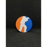Goka 3D Craft Counter-Strike 2 Temalı Bardak Altlığı - Cs2 Temalı Gamer Masa Aksesuarı - 9 cm - Beyaz - Turuncu - Mavi