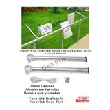 Gökbin Alüminyum Balkon Çamaşır Kurutma Askısı Yuvarlak Bağlantı Küpeşte Çamaşırlık 50mm