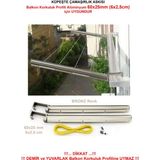 Gökbin Balkon Çamaşır Kurutma Askısı Alüminyum Küpeşte Çamaşır Askılığı Kurutmalık Kare 6x2.5 cm Antrasit - Bronz - 6 x 2,5 cm
