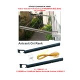 Gökbin Balkon Çamaşır Kurutma Askısı Alüminyum Küpeşte Çamaşır Askılığı Kurutmalık Kare 6x2.5 cm