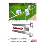 Gökbin Demir Balkon Çamaşır Kurutma Askısı Alüminyum Küpeşte Çamaşırlık