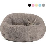 Gökcan Home Kedi Yatağı ve Köpek Yatağı, Yumuşak Dokulu, Yıkanabilir Peluş 45 cm (Gri)