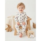 Gökçe Baby Erkek Bebek Şapka Baskılı, Önden Çıtçıtlı Uzun Kollu Tulum - Beyaz - 3 - 6 Ay